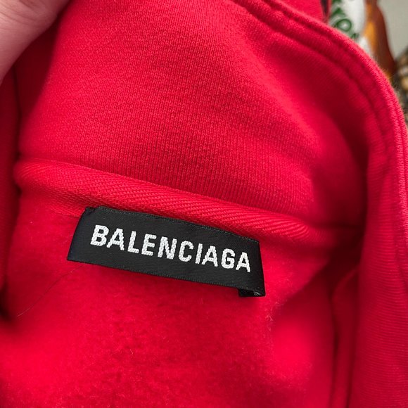 Balenciaga Ski Half Zip Sweatshirt Red Cotton Embroidered BB Logo Small - Picture 4 of 16